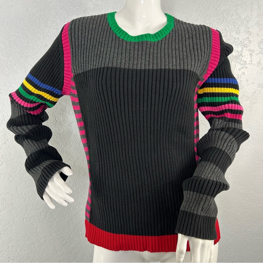 Vintage 90s Y2K Tommy Hilfiger Japan Ribbed Knit Colorblock Striped Sweater XL